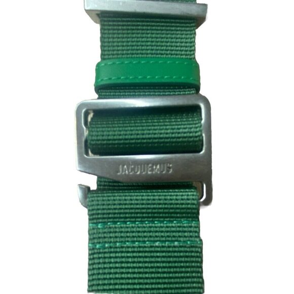 Jacquemus La Banane Meunier Bumbag Belt Bag Kelly Green Crossbody Silver Logo - Picture 9 of 15